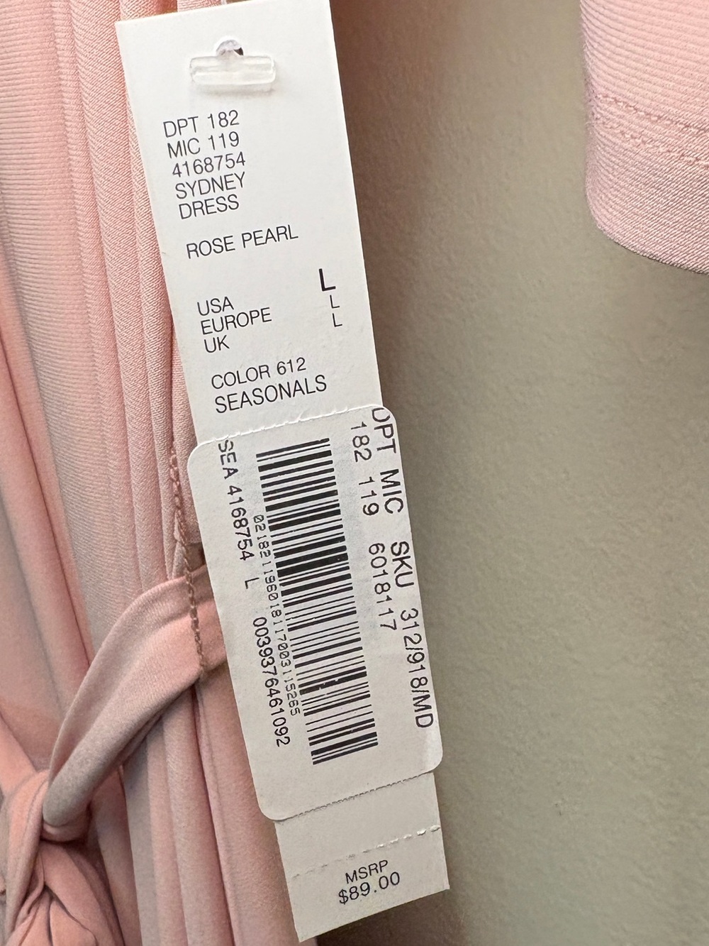 NWT Nordstrom Preston & York Sydney Maxi Dress - Rose Pearl - Size L - Picture 3 of 4
